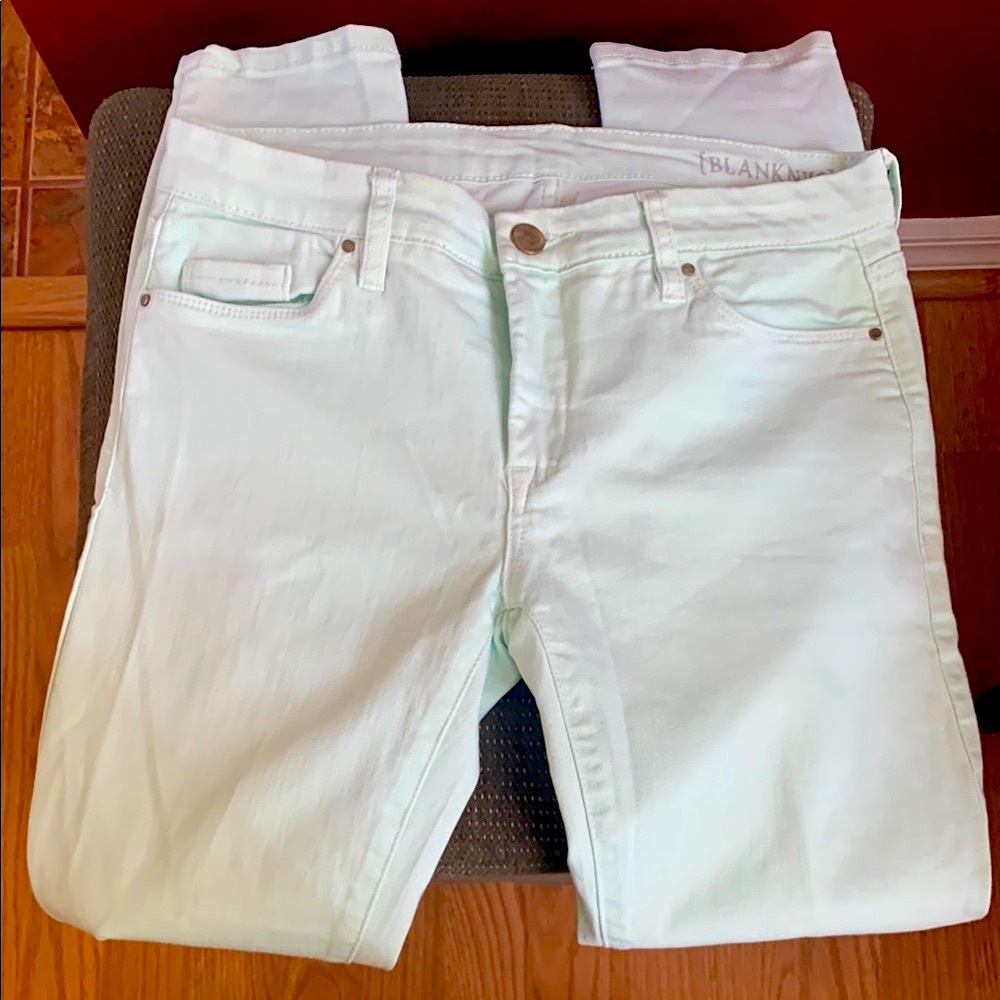 Blank NYC Mint Green Skinny Jeans with Sleek Fit